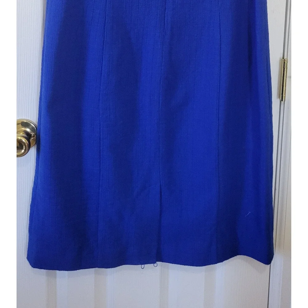 Chadwicks Royal Blue‎ Dress and Coat Set 2pc Textured Sheath Jacket 16P